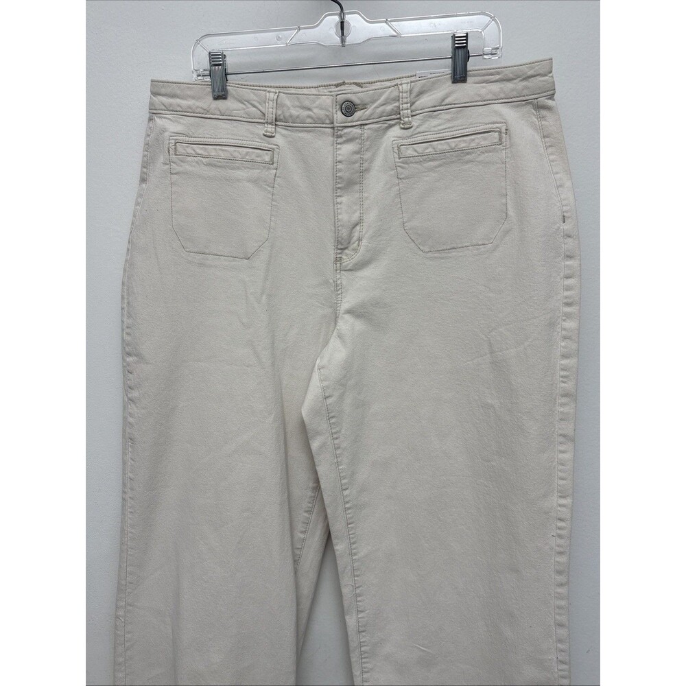 Sonoma Stretch Wide-Leg Ankle Jeans, White, High Rise, Pockets, Women’s Size 18